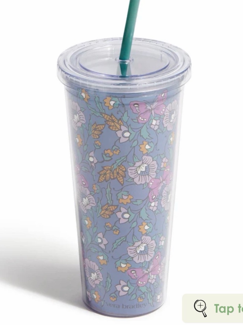 Vera Bradley Acrylic Tumbler with Teal Straw in PATTERN: Wild Prairie